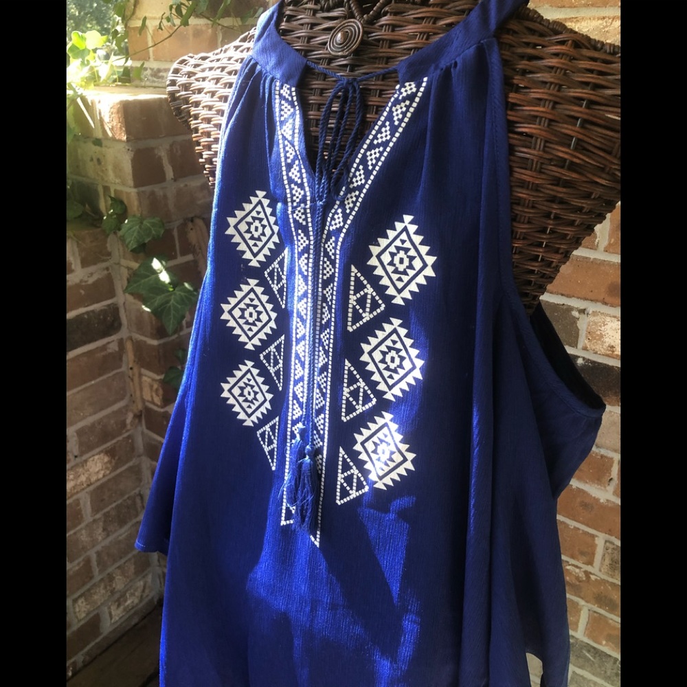 Beautiful Royal Blue Cold Shoulder Top